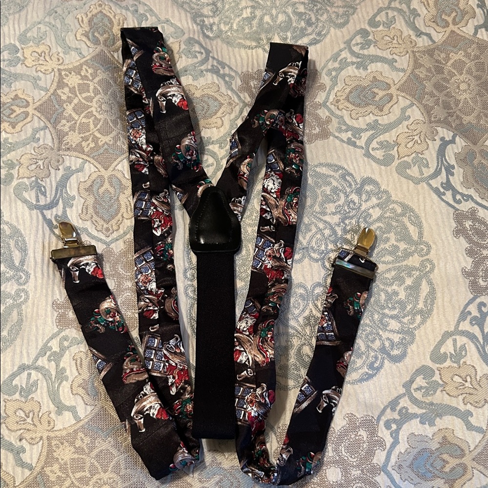 Christmas Theme Multicolor Patterned Suspenders